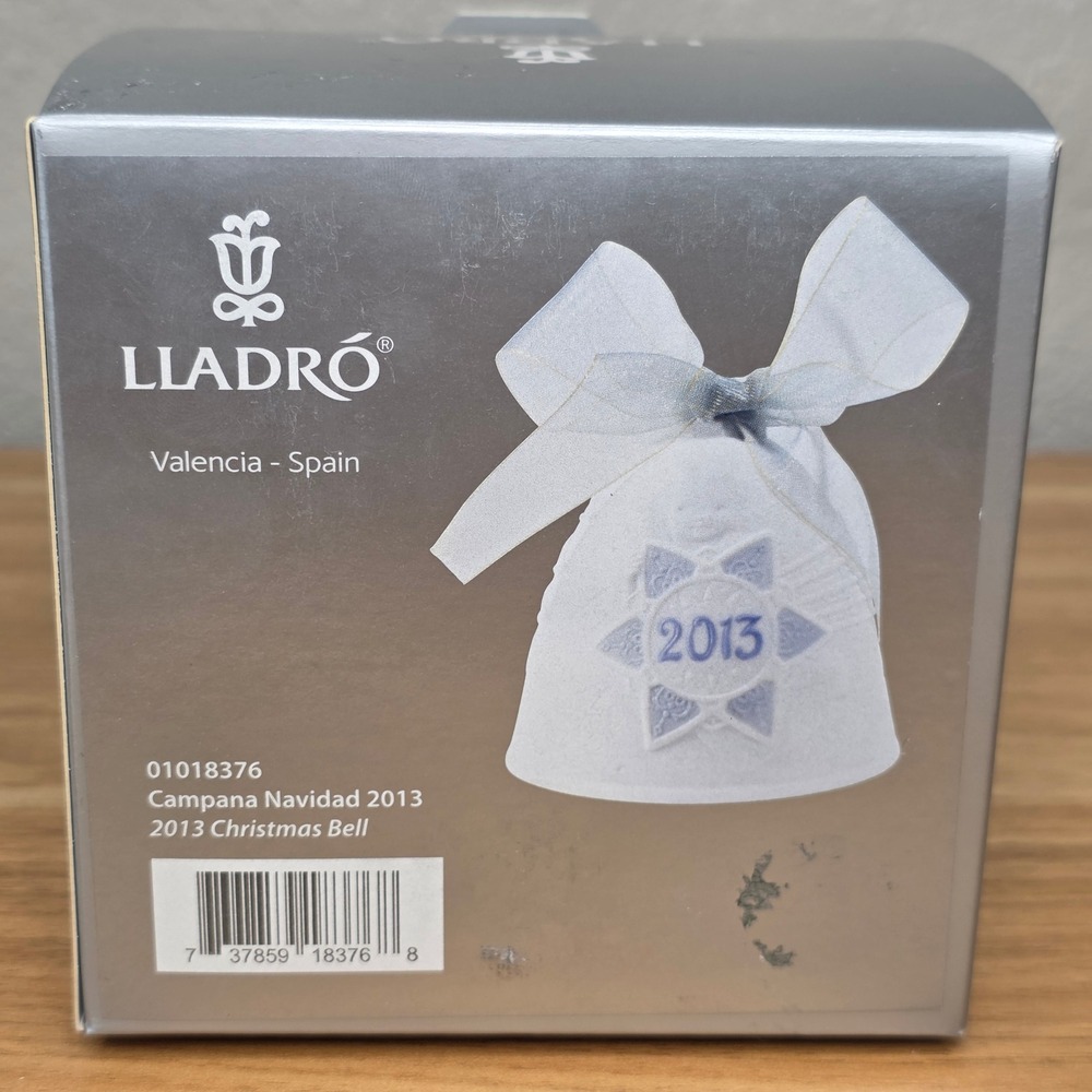 Lladro 2013 Porcelain Christmas Bell Ornament 01018376 New In Original Box
